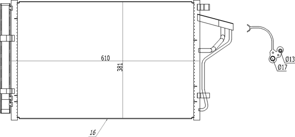 Radiador de aparelho de ar condicionado para KIA Cerato III YD