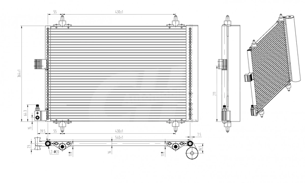 Radiador de aparelho de ar condicionado Peugeot 607  9D, 9U