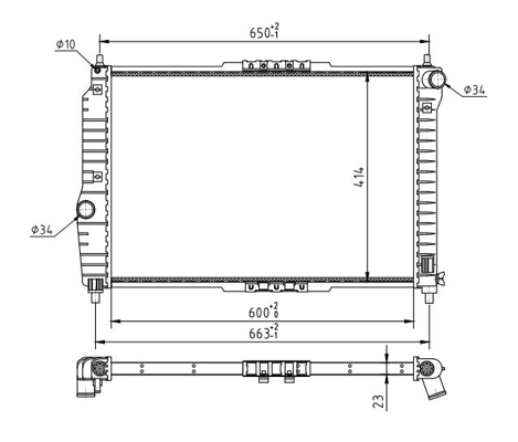 Radiador de esfriamento de motor EXMR16483 Euroex
