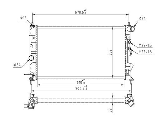 Radiador de esfriamento de motor para Opel Vectra B 36