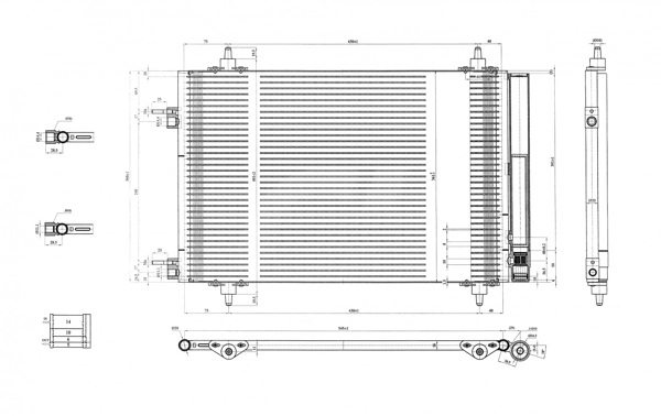Radiador de aparelho de ar condicionado Peugeot 408 RUSSIA 
