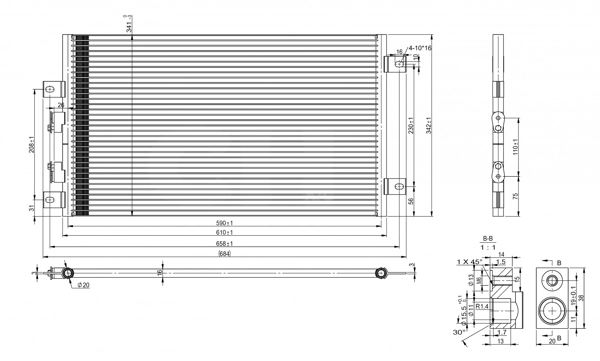Radiador de aparelho de ar condicionado Alfa Romeo 147  937