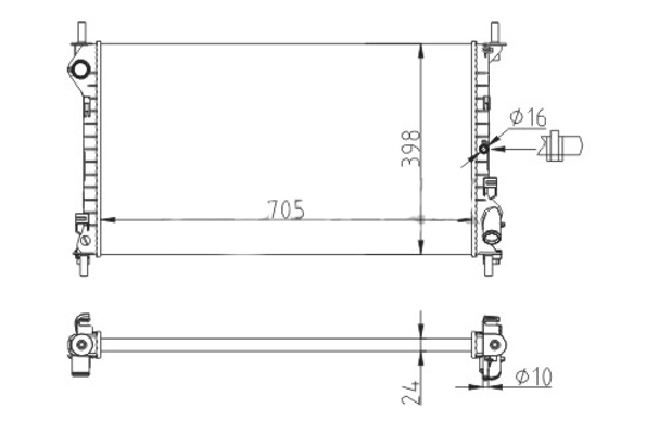 Radiador de esfriamento de motor para Ford Connect TOURNEO PU2