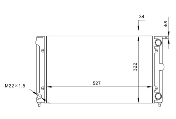 Radiador de esfriamento de motor para Volkswagen Golf I 155