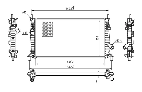 Radiador de esfriamento de motor para Mazda 3  BK12