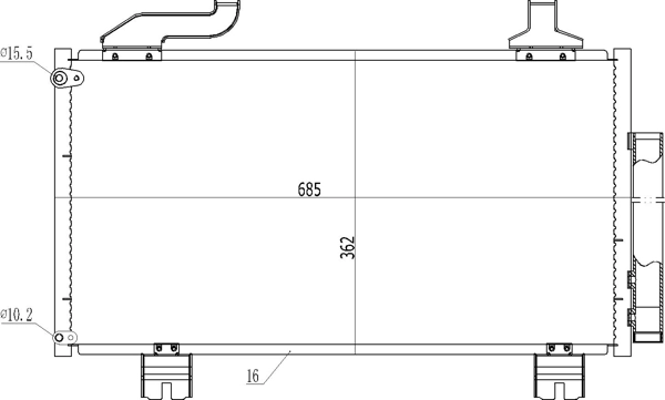 Radiador de aparelho de ar condicionado para Honda Accord VIII CW