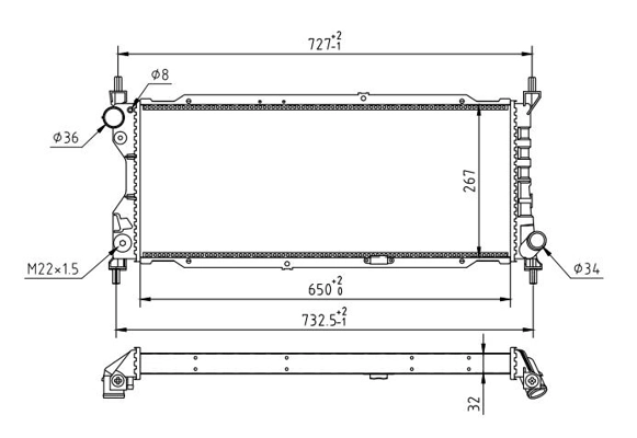 Radiador de esfriamento de motor Opel Corsa B S93