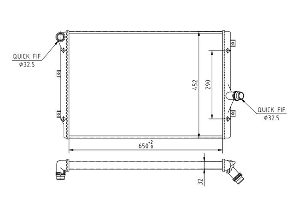  Radiador de esfriamento de motor Volkswagen Caddy IV carrinha (SAB, SAJ) (2015 - 2026) IV
