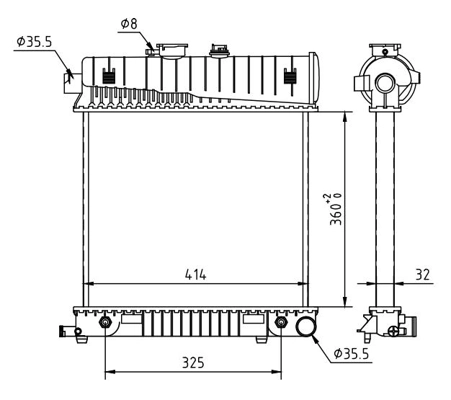 Radiador de esfriamento de motor para Mercedes E  W210