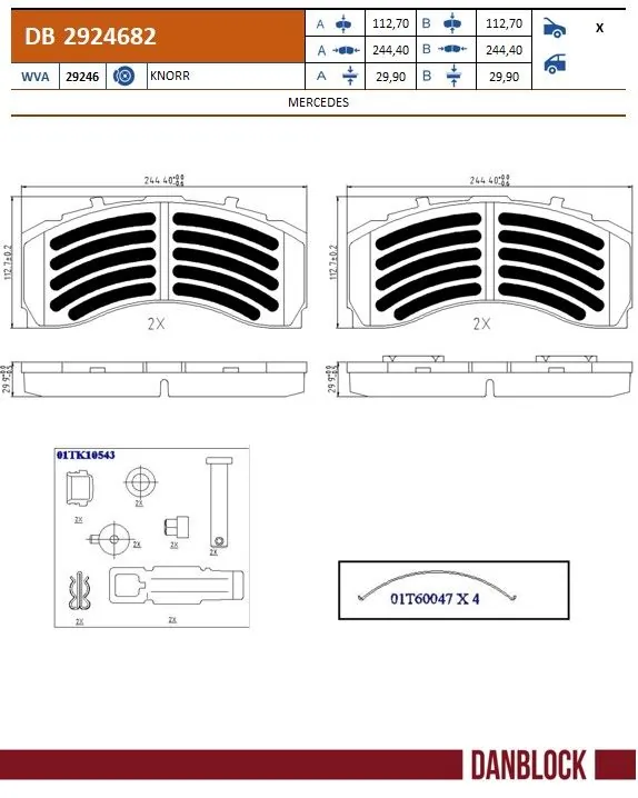 Sapatas do freio dianteiras de disco para Mercedes Benz Truck TRUCK ACTROS 