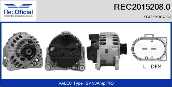 Gerador para Volkswagen Polo 602, 604, 612, 614