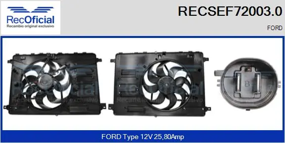 Ventilador elétrico de esfriamento montado (motor + roda de aletas) Ford Kuga I CBV ao melhor preço
