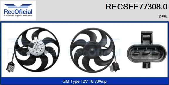 Ventilador elétrico de esfriamento montado (motor + roda de aletas) Opel Zafira  F75 ao melhor preço