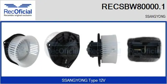 Motor de ventilador de forno (de aquecedor de salão) SsangYong Kyron   ao melhor preço