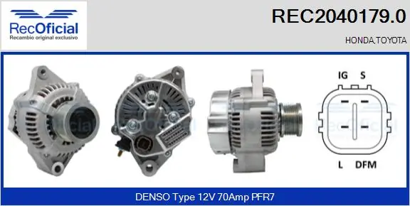 Gerador para Toyota Land Cruiser J12