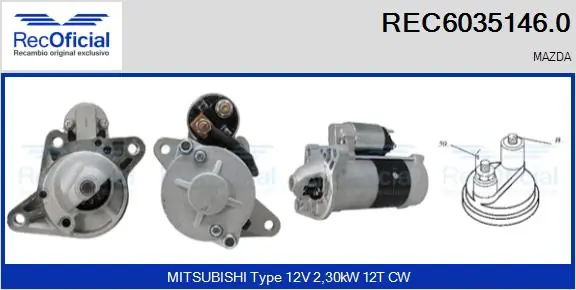 Motor de arranco para Mazda 6 GH