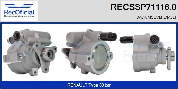 Bomba da Direção hidrâulica assistida Renault Clio  LB0, LB1, LB2 ao melhor preço