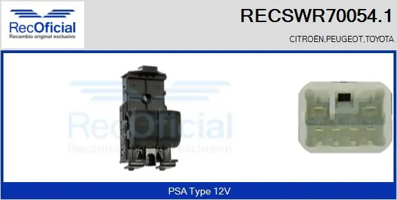 B000892480 Peugeot/Citroen Unidade de botões dianteira esquerda de controlo de elevador de vidro