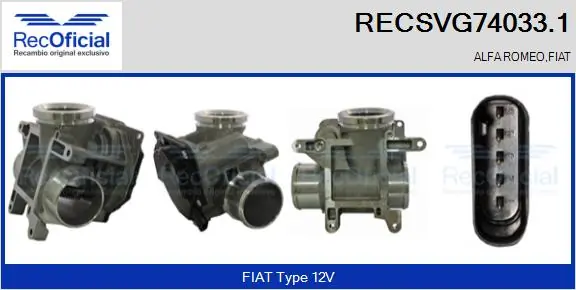 Válvula EGR de recirculação dos gases K68427622AA Fiat/Alfa/Lancia