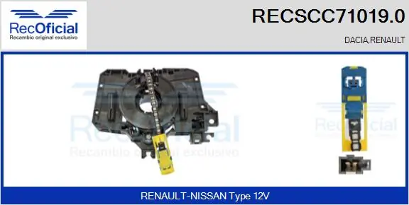 Anel AIRBAG de contato, cabo plano do volante Dacia Sandero I BS0, 1 ao melhor preço