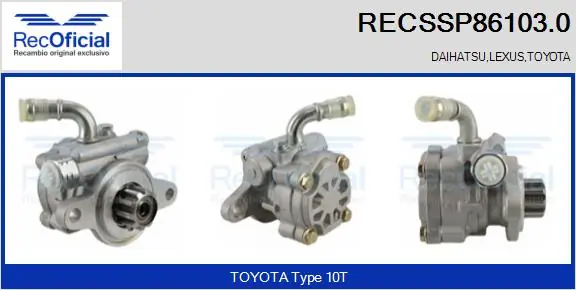 Bomba da Direção hidrâulica assistida para Toyota Hilux KUN15