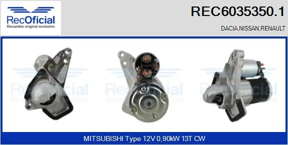 Motor de arranco para Renault Scenic R9