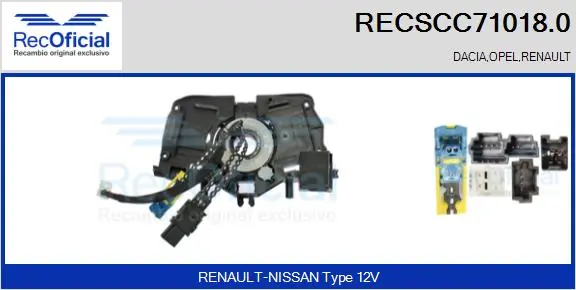 Anel AIRBAG de contato, cabo plano do volante Renault Trafic III EG ao melhor preço