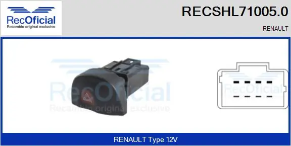 Botão de ativação do sinal de emergência Renault Megane I KA0, KA1 ao melhor preço