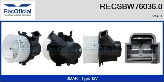 Motor de ventilador de forno (de aquecedor de salão) Smart FORTWO  451 ao melhor preço