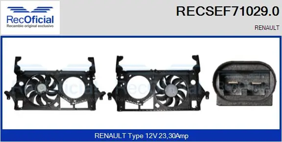 Ventilador elétrico de esfriamento montado (motor + roda de aletas) Renault Master II CD, HD, U0D ao melhor preço