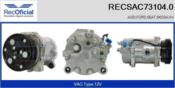 Compressor de aparelho de ar condicionado para Ford Escort GAL, AVL