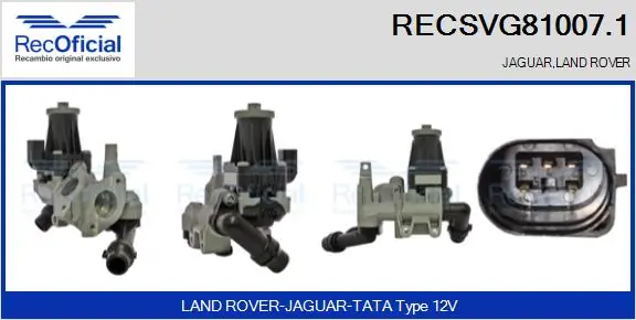 Válvula EGR de recirculação dos gases Jaguar JDE40036