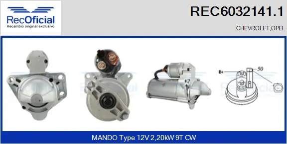 Motor de arranco para Chevrolet Captiva C140