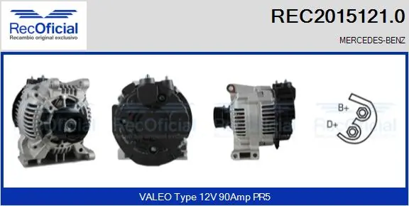 Gerador para Mercedes A W168
