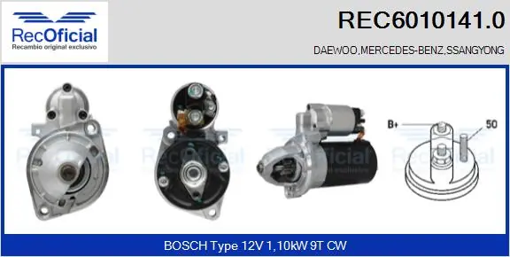 Motor de arranco SsangYong Rexton  RJ ao melhor preço