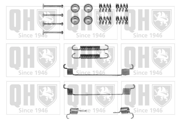 Kit de montagem das sapatas traseiras de tambor para Dacia Sandero I BS0, 1