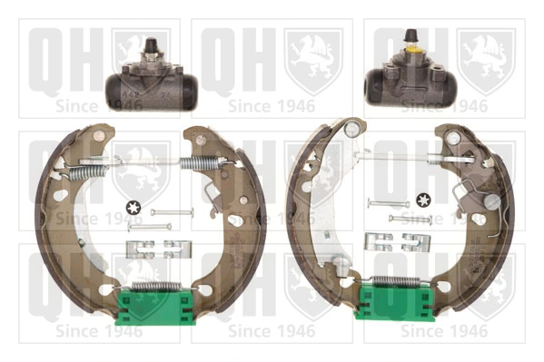 E170209 Peugeot/Citroen Sapatas do freio traseiras de tambor, montadas com cilindros, kit