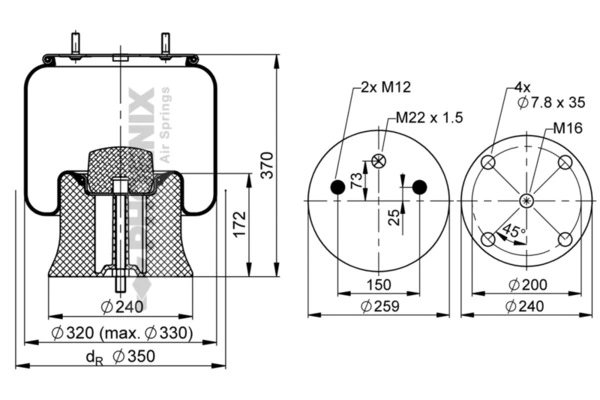 Compre 2621V SAF Coxim pneumático (suspensão de lâminas pneumática) do eixo