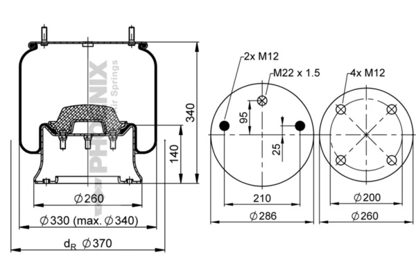 Compre 4810NP05 Continental/Siemens Coxim pneumático (suspensão de lâminas pneumática) do eixo