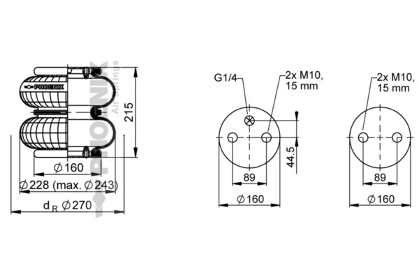 Coxim pneumático (suspensão de lâminas pneumática) do eixo Ford FT220 preço, a partir de 55,62 USD