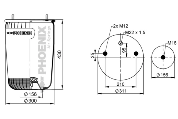 Compre RML75992 Blacktech Coxim pneumático (suspensão de lâminas pneumática) do eixo