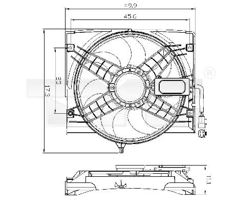 Compre 30959136 AND Difusor do radiador de esfriamento, montado com motor e roda de aletas