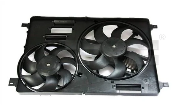 8380009 TYC Difusor do radiador de esfriamento, montado com motor e roda de aletas