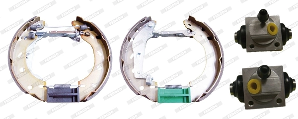 Compre 554974 VALEO Sapatas do freio traseiras de tambor, montadas com cilindros, kit