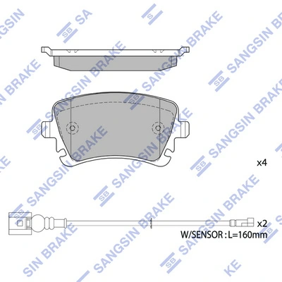  Sapatas do freio traseiras de disco Volkswagen Multivan T5 monovolume (7HM, 7HN, 7HF, 7EF, 7EM, 7EN) (2003 - 2016) T5