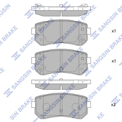  Sapatas do freio traseiras de disco KIA Rio II sedan (JB) (2005 - 2011) II