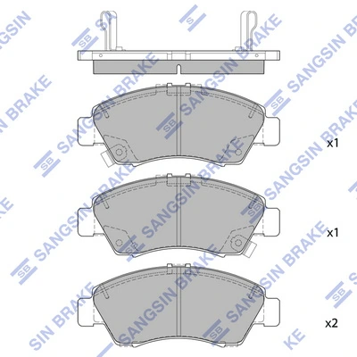 Sapatas do freio dianteiras de disco Honda Civic VI MA,MB