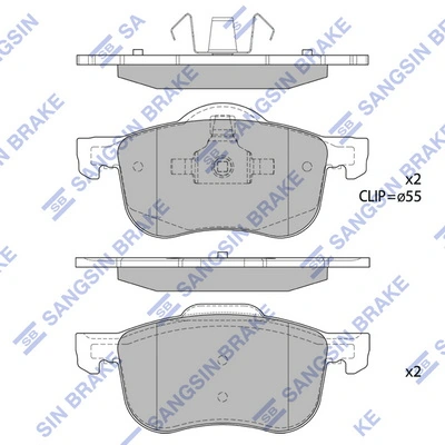  Sapatas do freio dianteiras de disco Volvo S60 I sedan (RS, RH) (2000 - 2010) I