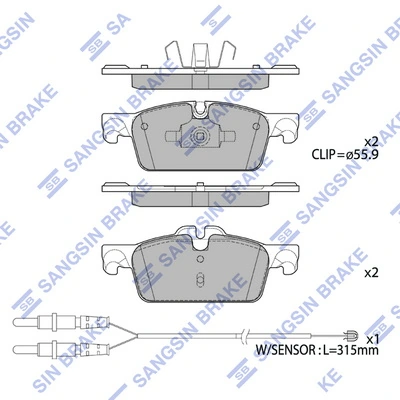 Sapatas do freio dianteiras de disco PF0854 Magneti Marelli