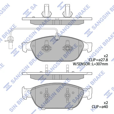 Sapatas do freio dianteiras de disco Audi A8 D4 4H2, 4H8, 4HC, 4HL